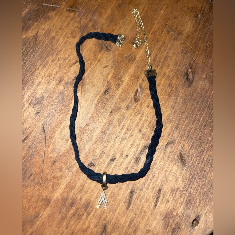 Cubic zirconia double arrow necklace